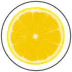 A lemon cut in half