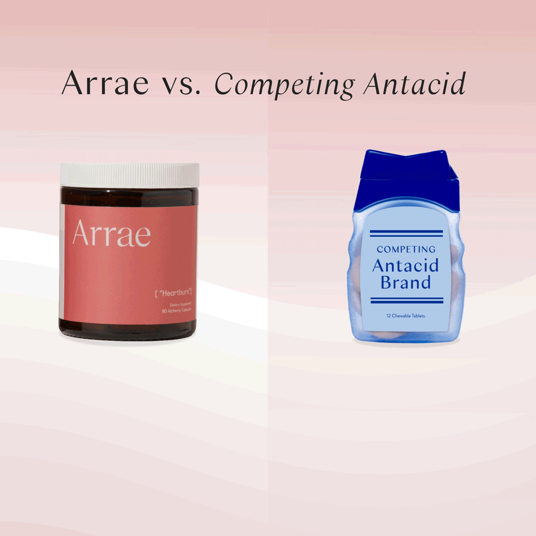 Arrae Heartburn vs Antacid