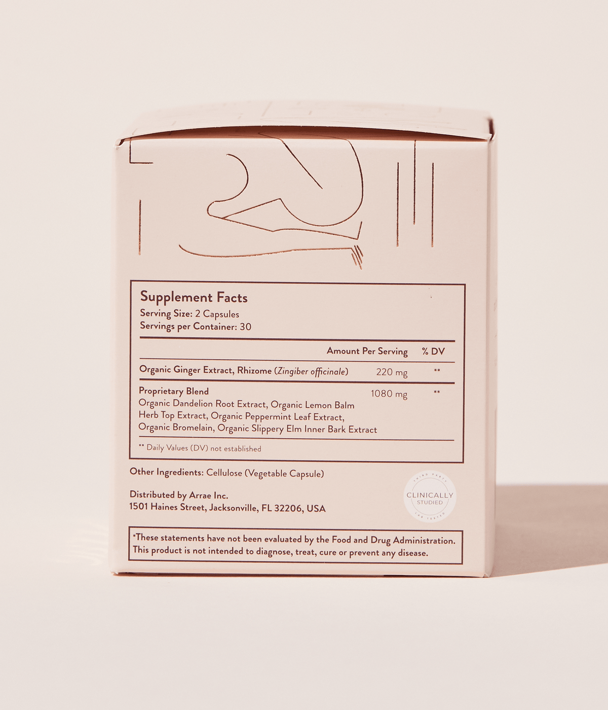 Arrae Bloat Supplement Facts