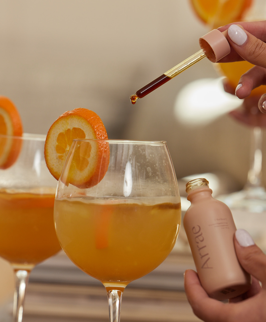 Arrae Gut Boost is being added to an orange drink