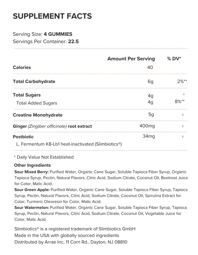Tone Supplement Facts