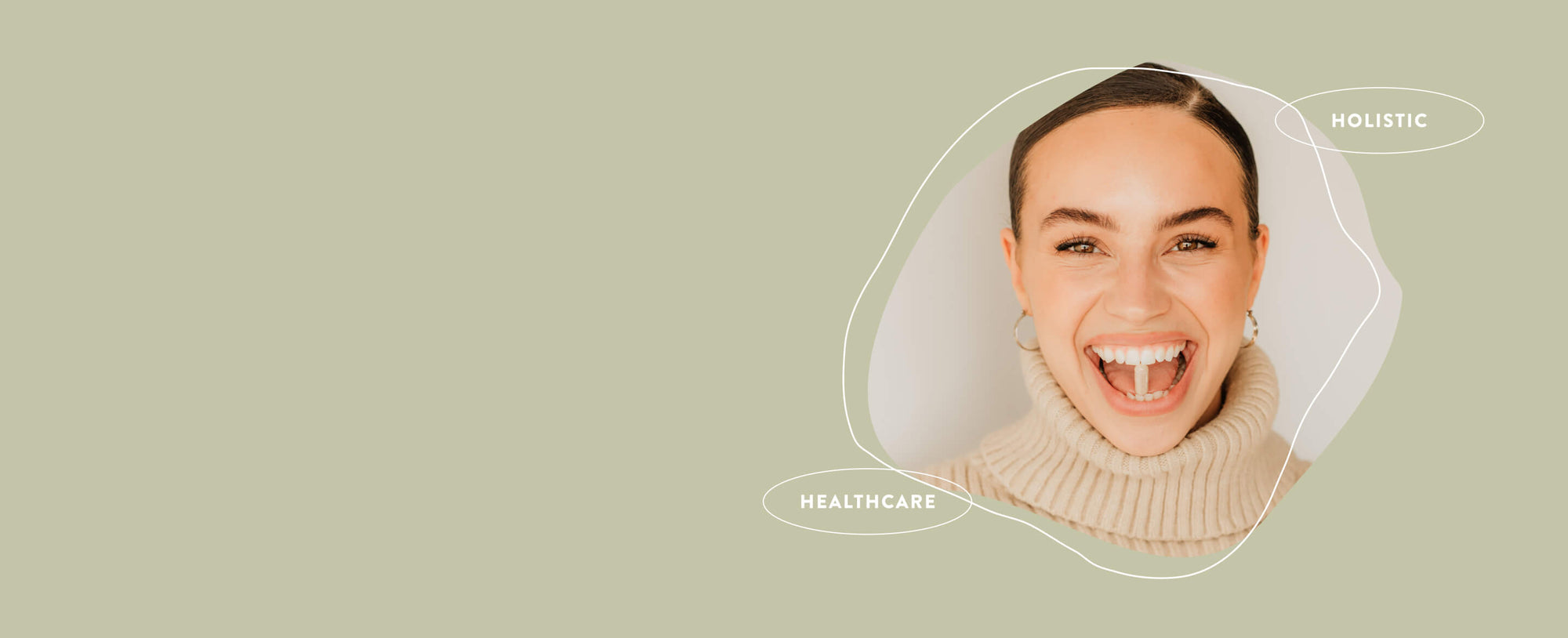 Woman with Arrae capsule in mouth
