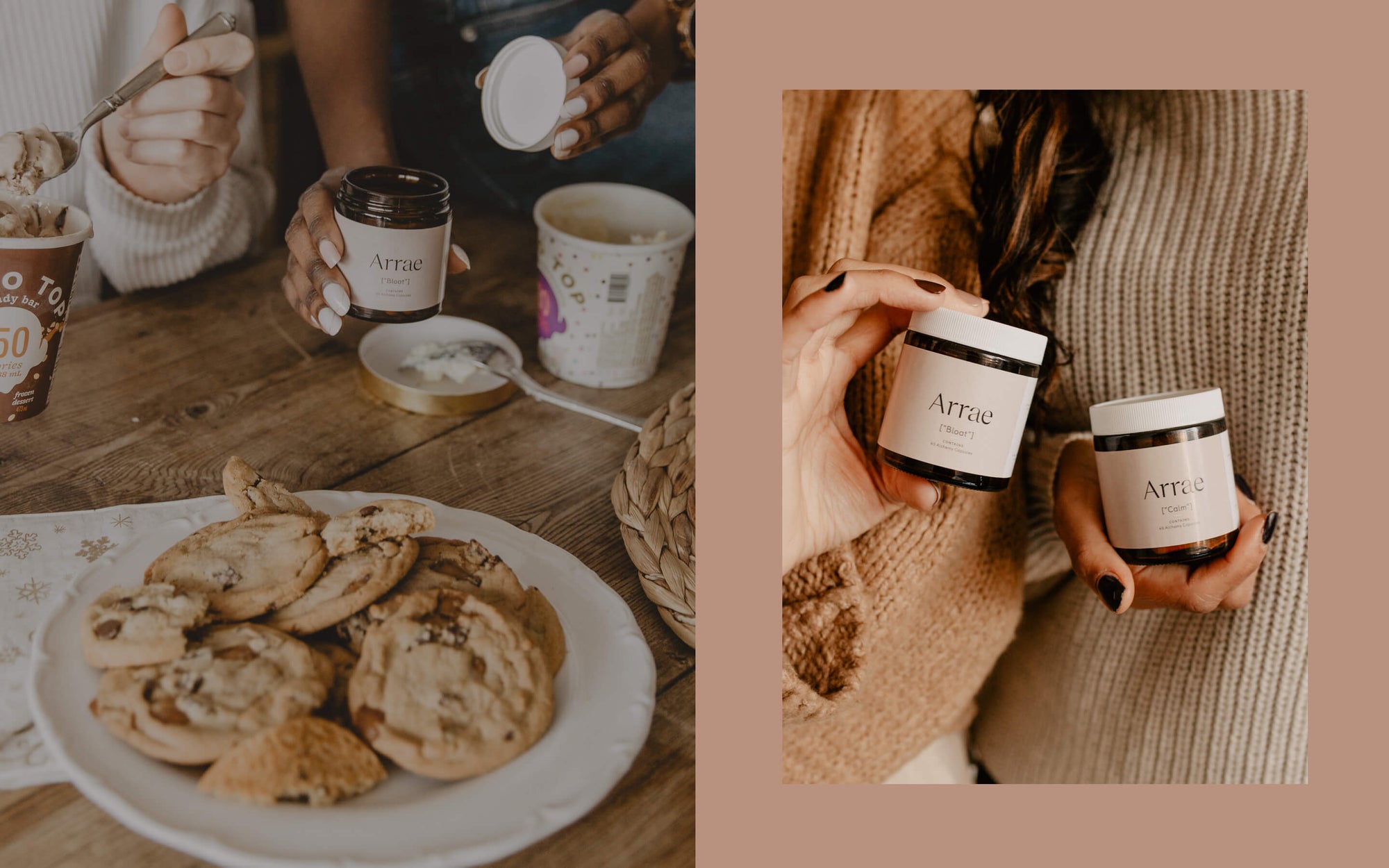 If you want to dig into treats like ice cream and cookies without feeling guilt or uncomfortable, try arrae alchemy capsules to deal with bloating and calm for mood and digestion support