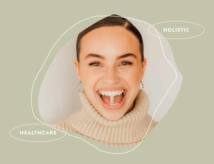 Woman with Arrae capsule in mouth